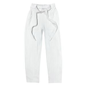 MADEWELL Brushed Herringbone Jacquard Tie-Waist Tapered Pants Alabaster Size XS